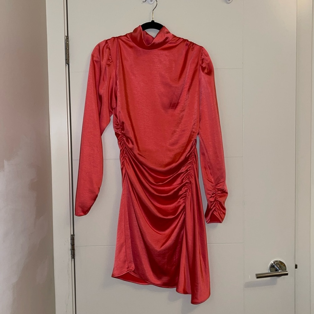 Satin pink dress